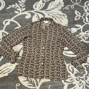 Barry Bricken 100% silk blouse. Size 6. Excellent condition.  Cheetah